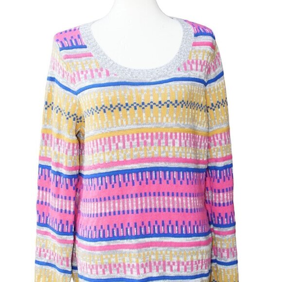 Mossimo Supply Co. Sweaters - Mossimo Multi Color Fun Loose Sweater Gray Pink Blue Yellow X-Large Sweater